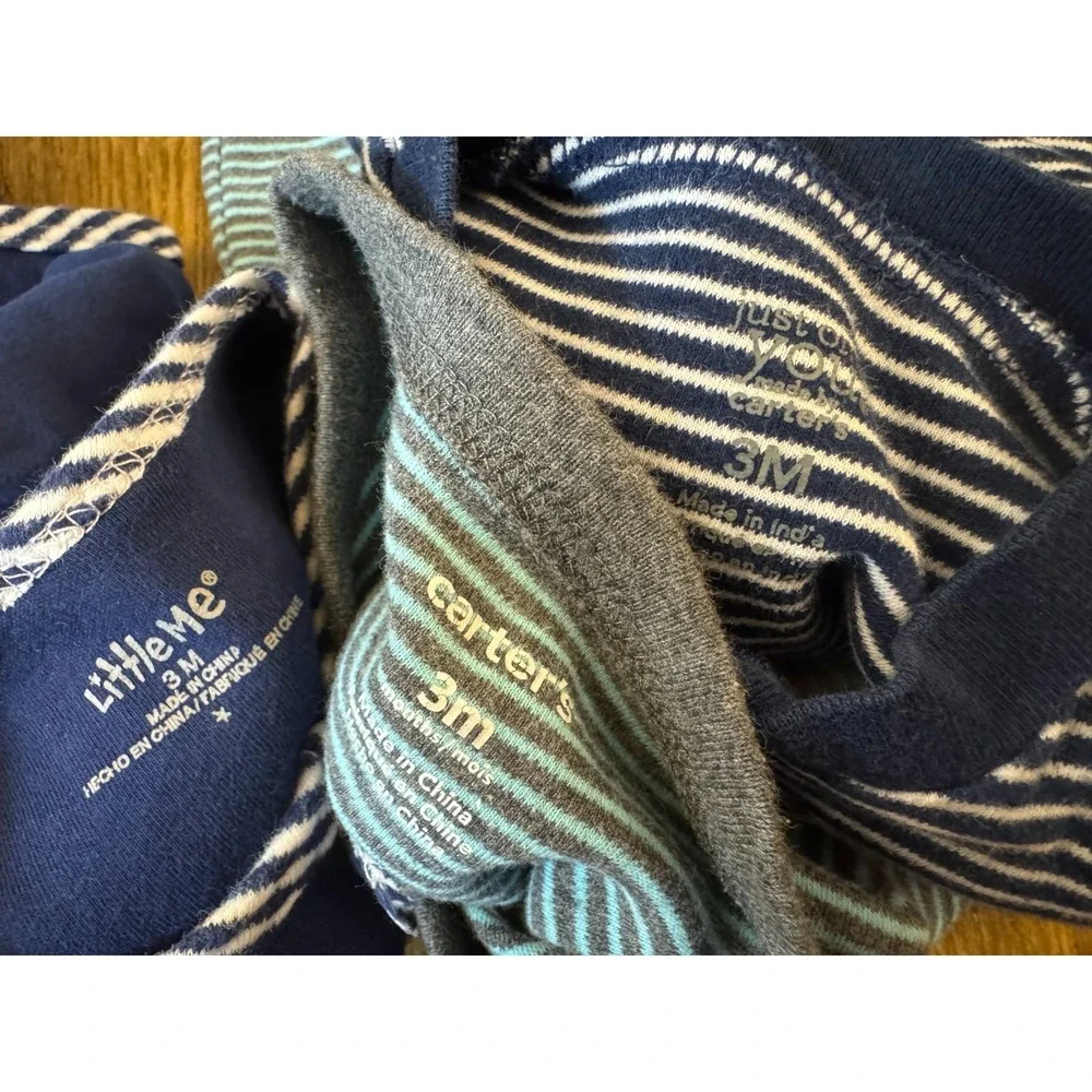 Carters Baby Boy 3 Months Footed Sleepers Rompers Outfits‎ Clothes Monster Frogs